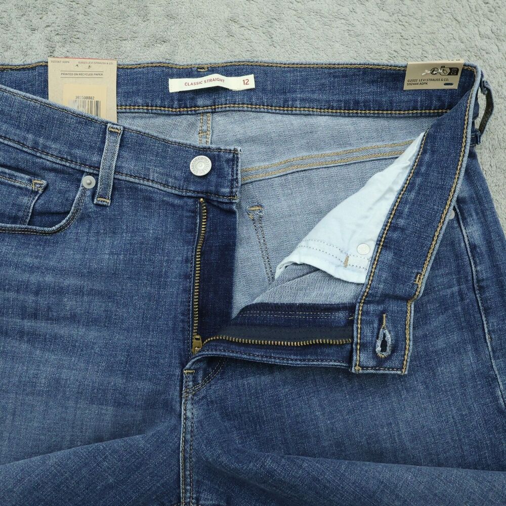 Levi's Jeans Women's Size 12M Mid-Rise Classic Straight Denim 30" Inseam NWT - Picture 2 of 16